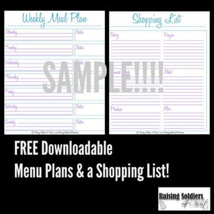 Meal Planning + Shopping List Printable