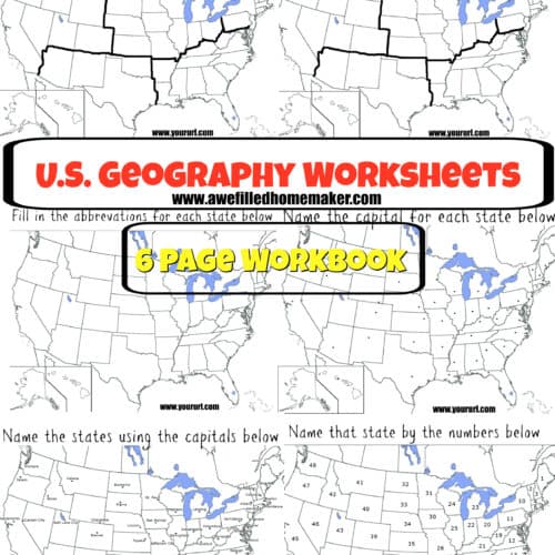 US Geography Printable Workbook