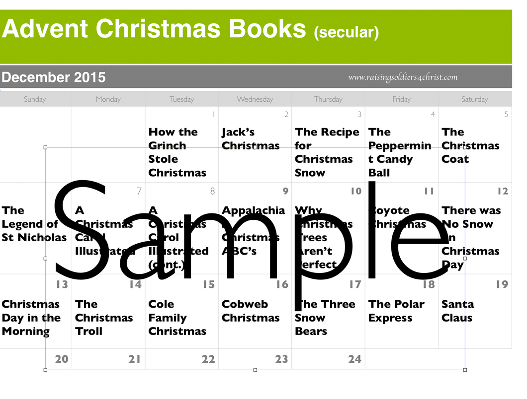 Advent Christmas Books Calendar- Secular