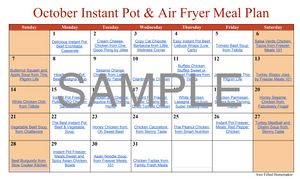 Instant Pot Meal Plan - October