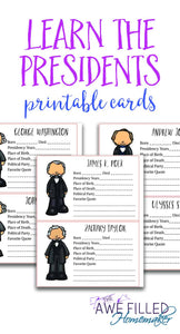 Learn The Presidents Printable Cards
